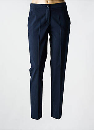 Pantalon chino fermeture zippée sous rabat boutonné taille haute bleu EMPORIO ARMANI femme