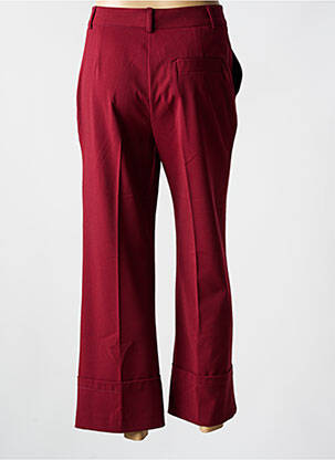 Pantalon flare fermeture zippée sous rabat avec crochet taille haute rouge ATTIC AND BARN femme
