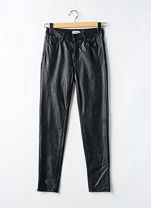 Pantalon slim tissage enduit taille haute noir FIVE femme
