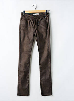 Jeans coupe slim stretch taille normale marron IKKS femme