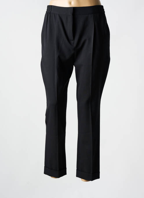 Pantalon droit fermeture zippée sous rabat avec crochet taille normale noir STELLA FOREST femme