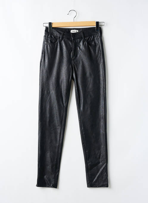 Pantalon slim tissage enduit taille haute noir FIVE femme