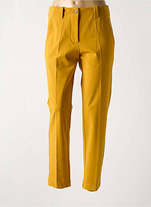 Pantalon chino fermeture zippée sous rabat boutonné taille haute jaune ATTIC AND BARN femme