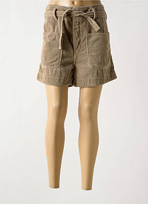 Short fermeture zippée sous rabat boutonné taille normale marron ACQUAVERDE femme