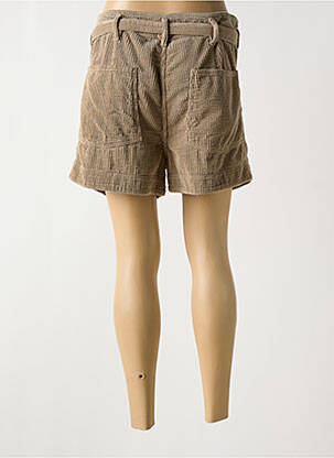 Short fermeture zippée sous rabat boutonné taille normale marron ACQUAVERDE femme