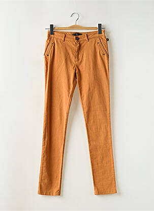 Pantalon chino tissage popeline taille normale jaune HOD femme