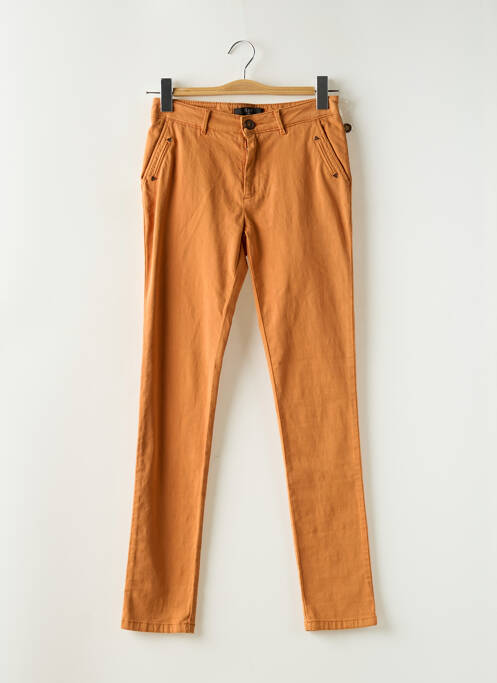 Pantalon chino tissage popeline taille normale jaune HOD femme