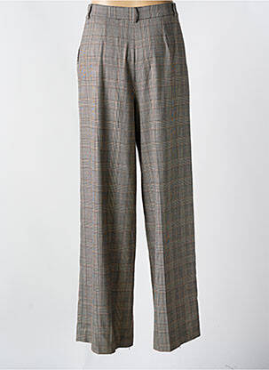Pantalon large tissage crêpe taille haute gris IDANO femme