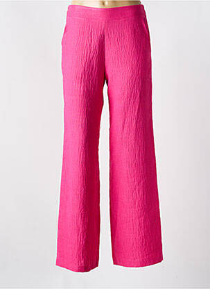 Pantalon large tissage crêpe taille normale rose KACY femme