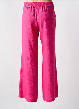Pantalon large tissage crêpe taille normale rose KACY femme