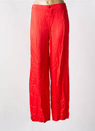 Pantalon large fermeture zippée sous rabat boutonné taille normale rouge AN' GE femme