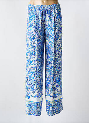 Pantalon large taille à pinces taille haute bleu SCARLET ROOS femme