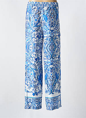 Pantalon large taille à pinces taille haute bleu SCARLET ROOS femme