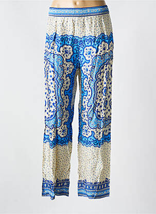 Pantalon large coupe fluide taille normale bleu BELLA JONES femme