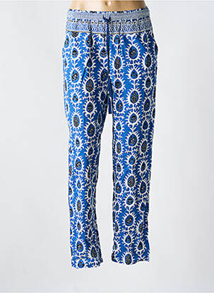 Pantalon droit tissage popeline taille normale bleu BELLA JONES femme