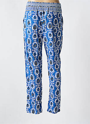 Pantalon droit tissage popeline taille normale bleu BELLA JONES femme