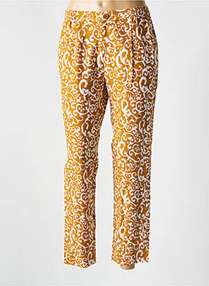 Pantalon 7/8 tissage popeline taille normale jaune BELLA JONES femme