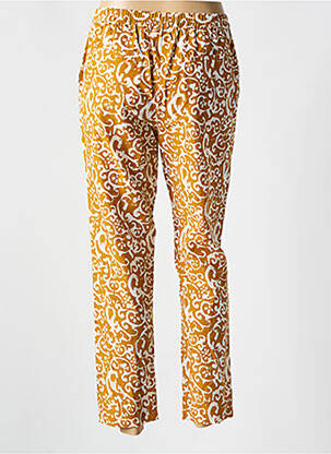 Pantalon 7/8 taille à pinces taille normale jaune BELLA JONES femme