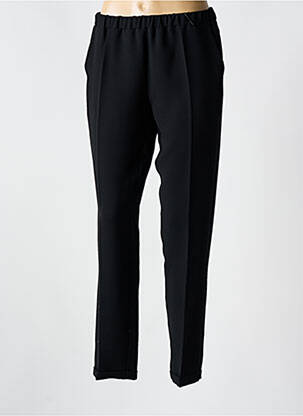 Pantalon droit tissage crêpe taille normale noir TOUPY femme