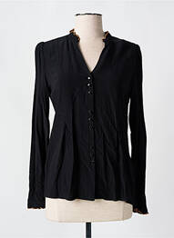 Chemisier coupe cintrée manches longues noir IDANO femme