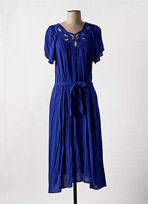 Robe longue manches courtes manches courtes bleu KING LOUIE femme