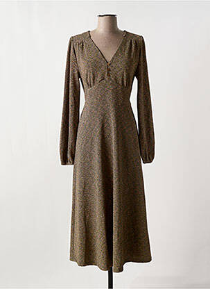 Robe longue coupe évasée manches longues beige KING LOUIE femme