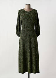 Robe longue manches longues manches longues vert TRAFFIC PEOPLE femme