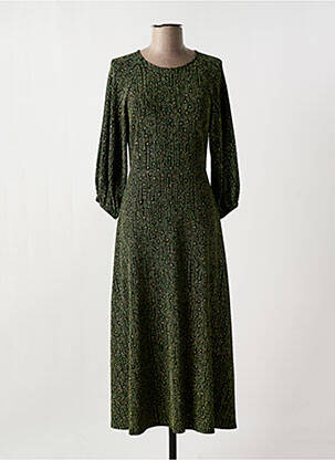 Robe longue manches longues manches longues vert TRAFFIC PEOPLE femme