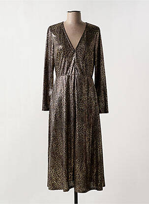 Robe longue manches longues manches longues marron TRAFFIC PEOPLE femme