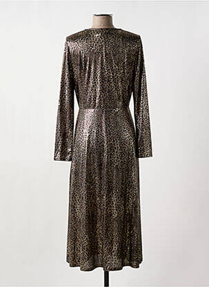 Robe longue manches longues manches longues marron TRAFFIC PEOPLE femme