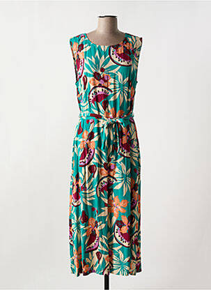 Robe longue tissage popeline sans manche vert KING LOUIE femme