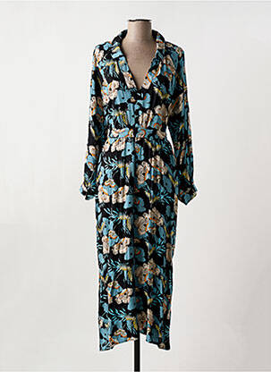 Robe longue manches longues manches longues bleu CHERRY PARIS femme