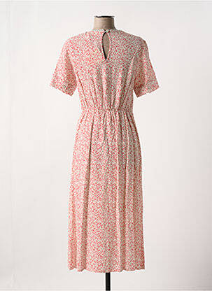 Robe mi-longue imprimé fleurs manches courtes rouge CHERRY PARIS femme