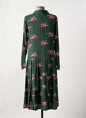 Robe mi-longue imprimé fantaisie manches longues vert COMPAÑIA FANTASTICA femme