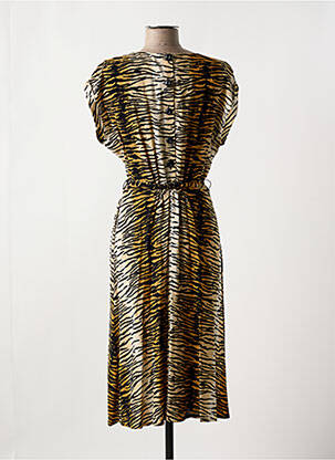 Robe mi-longue coupe fluide manches courtes beige KING LOUIE femme