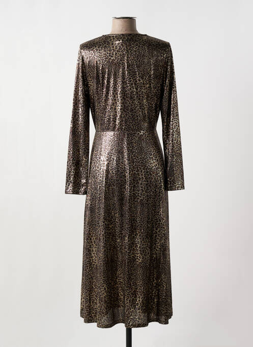 Robe longue manches longues manches longues marron TRAFFIC PEOPLE femme