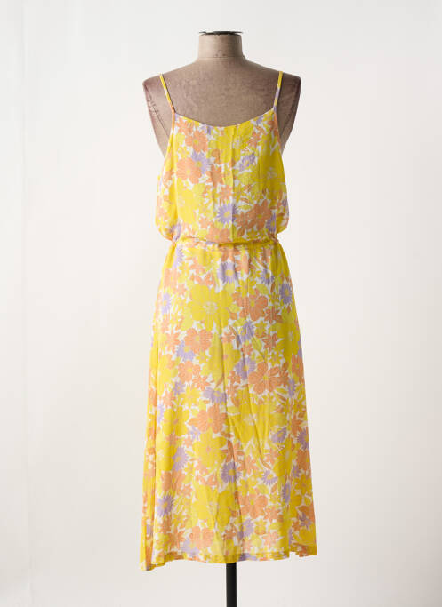 Robe longue manches bretelles ajustables fines bretelles jaune KING LOUIE femme