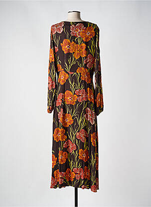 Robe longue manches longues manches longues marron NUMPH femme