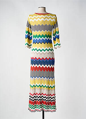 Robe longue manches 3/4 jaune DERHY femme