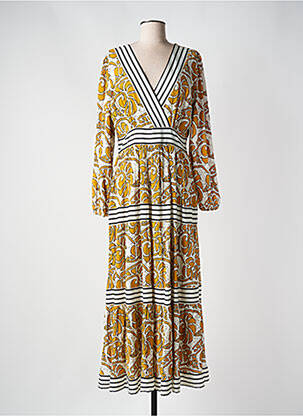 Robe longue manches longues manches longues jaune DERHY femme
