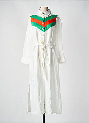 Robe longue manches longues manches longues blanc DERHY femme