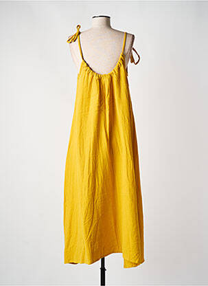 Robe longue manches bretelles ajustables fines bretelles jaune LES TROPEZIENNES PAR M.BELARBI femme