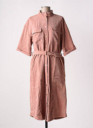 Robe mi-longue manches 3/4 manches 3/4 marron NUMPH femme