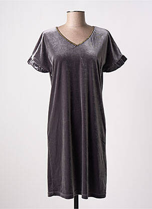 Robe mi-longue manches courtes manches courtes gris NUMPH femme