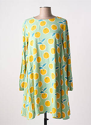 Robe mi-longue imprimé fantaisie manches longues vert COMPAÑIA FANTASTICA femme