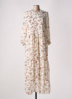 Robe longue manches longues manches longues beige KAFFE femme