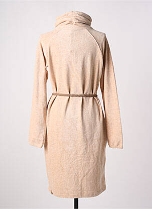 Robe mi-longue imprimé fantaisie manches longues beige RAGWEAR femme