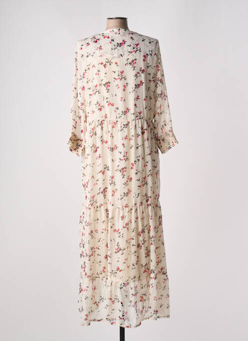 Robe longue manches longues manches longues beige KAFFE femme