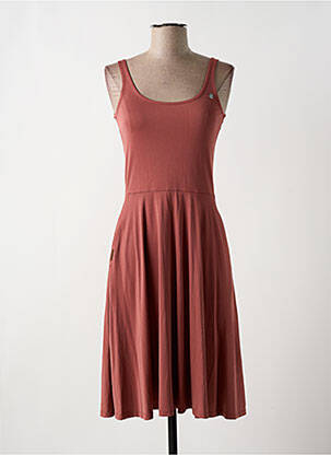 Robe mi-longue col rond fines bretelles rose RAGWEAR femme