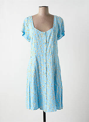 Robe mi-longue imprimé fleurs manches courtes bleu RAGWEAR femme